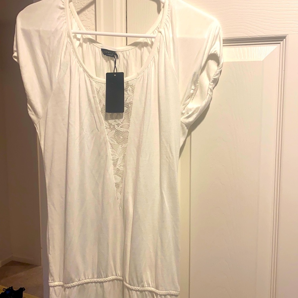Venus Dress White Gathered bottom size small